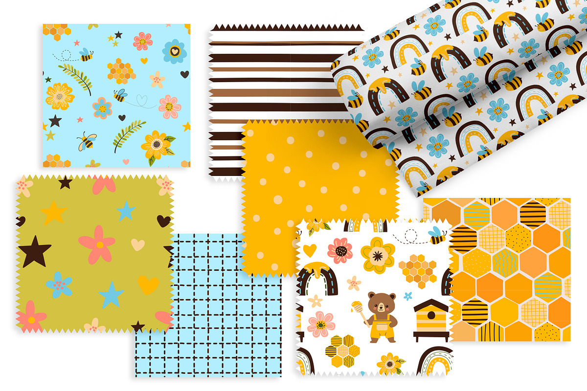 Bees, Honey Cartoon Vector Set, an Object Illustration by Elena Dorosh (Photo 9 of 14)