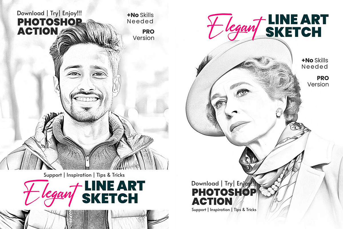 Elegant Line Art Sketch Action, an Action Add-On by MRI STUDIO (Photo 21 of 21)