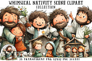 Whimsical Nativity Scene Clipart, an Illustration by OK Design (Thumbnail 1 of 6)