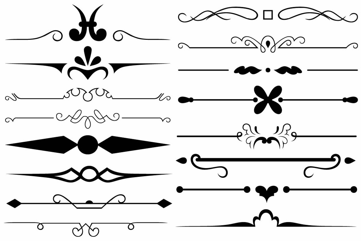 Vector set ornaments 33, a Pattern Graphic by LineworkStock