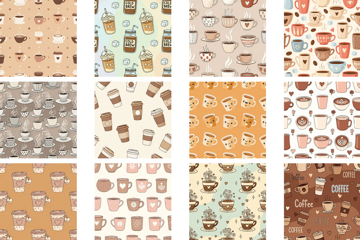 Coffee Seamless Digital Paper, a Pattern Graphic by Wow Magic