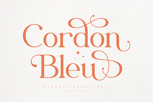 Cordon Bleu Elegant Serif Font