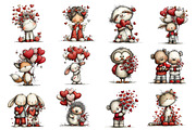 Whimsical Valentine's Day Clipart, an Illustration by Dream Creation (Thumbnail 2 of 8)