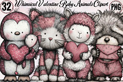 Whimsical Valentine Baby Animals Cli, an Illustration by SVGArt (Thumbnail 1 of 7)