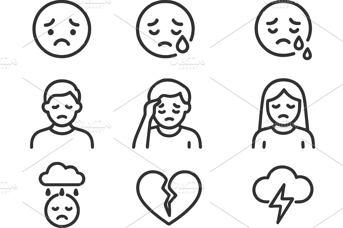 Emotional expression vector line, an Illustration by ZinetroN