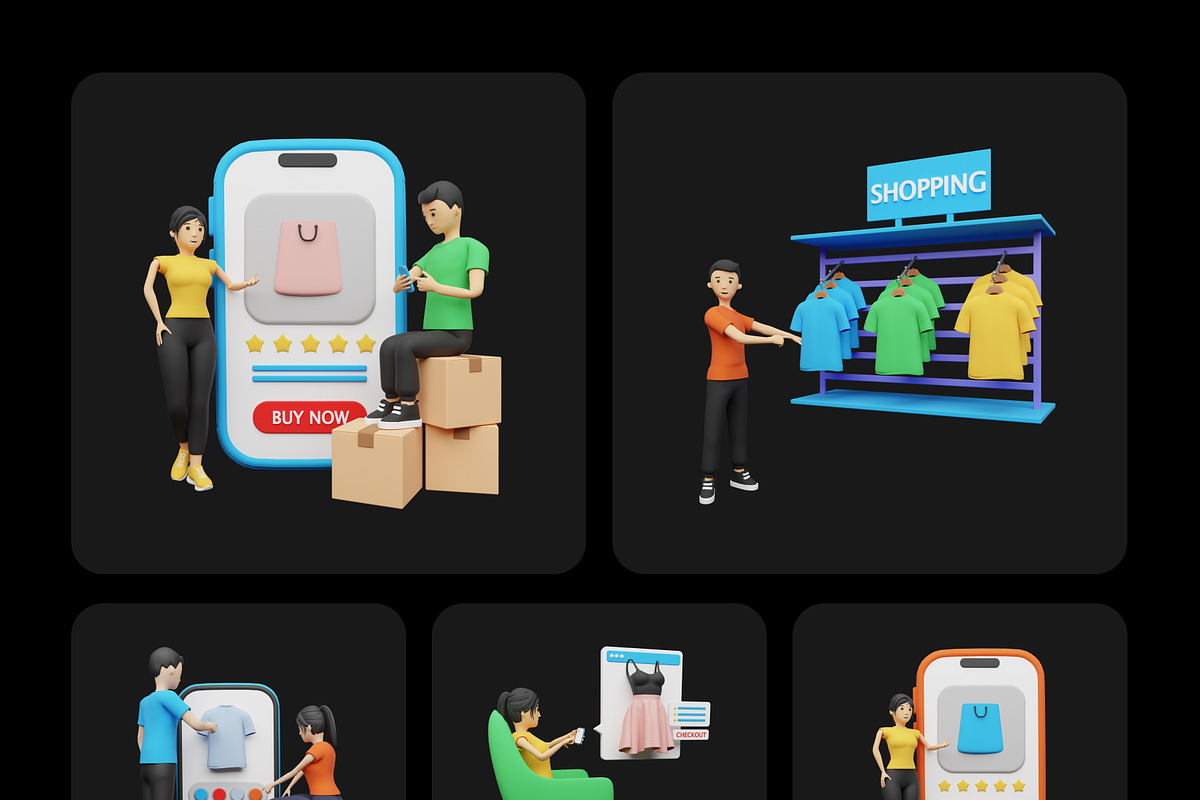 3D Ecommerce Illustrations, an Object 3D Model by Vectors Market (Photo 8 of 8)