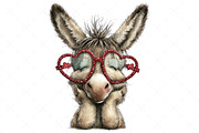 Whimsical Valentine Donkey Clipart, an Illustration by Craft Nest (Thumbnail 10 of 11)