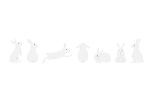 Cute Easter bunnies horizontal, an Animal Illustration by sceptical cactus