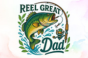 Retro Reel Great Dad Png Fishing Dad, an Illustration by Sublimation Artist (Thumbnail 1 of 9)