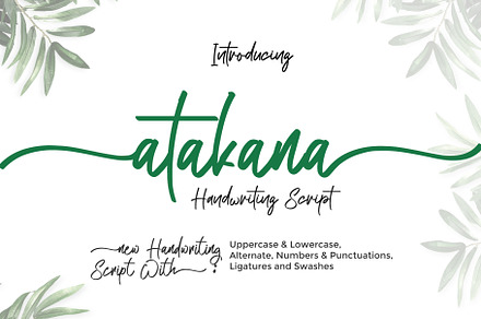 Atakana - Handwriting Script Font