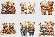 Fall Teddy Bears Couple Clipart, an Illustration by Black Bird Studio (Thumbnail 5 of 6)