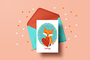 8 Valentine's Day cards with animals, a Card Template by land art (Thumbnail 1 of 9)