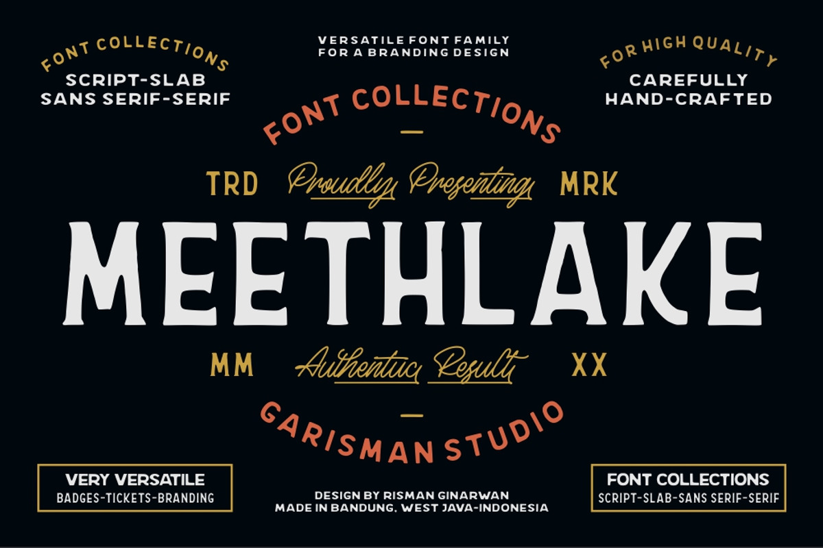 Meethlake Typeface || Vintage Font, a Script Font by Garisman Std (Photo 1 of 12)