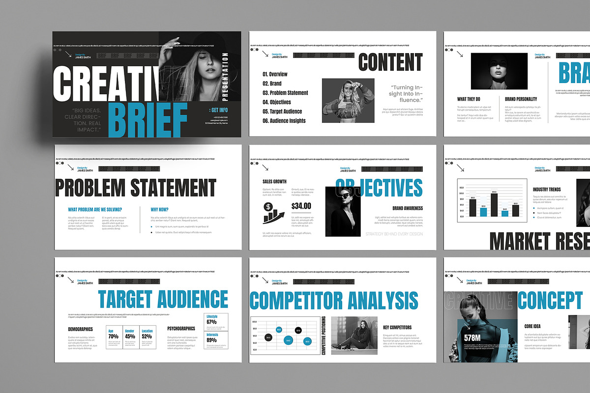 Modern Creative Brief Presentation, a Presentation Template by MightyDesign (Photo 1 of 8)