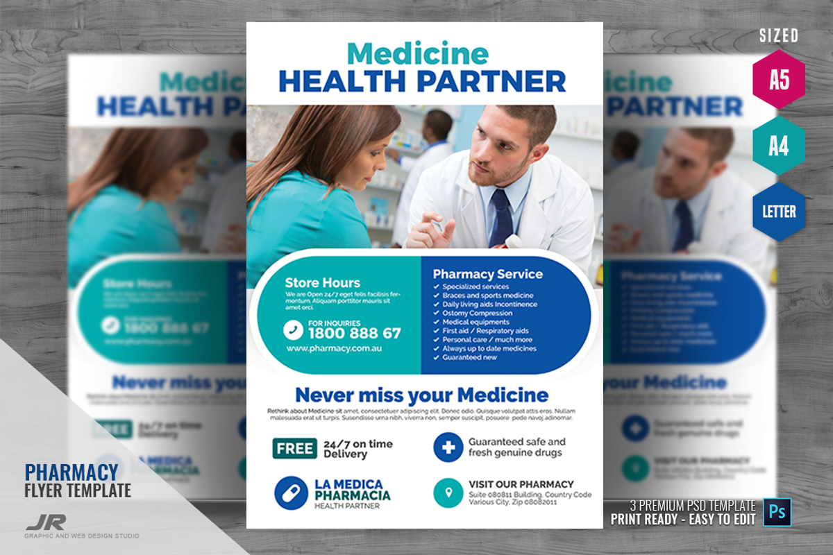 Pharmacy and Drug Store Flyer, a Flyer Template by PSDPixel