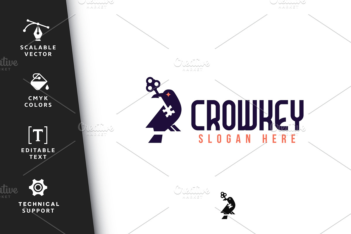 Crowkey Logo, a Branding & Logo Template by Scredeck