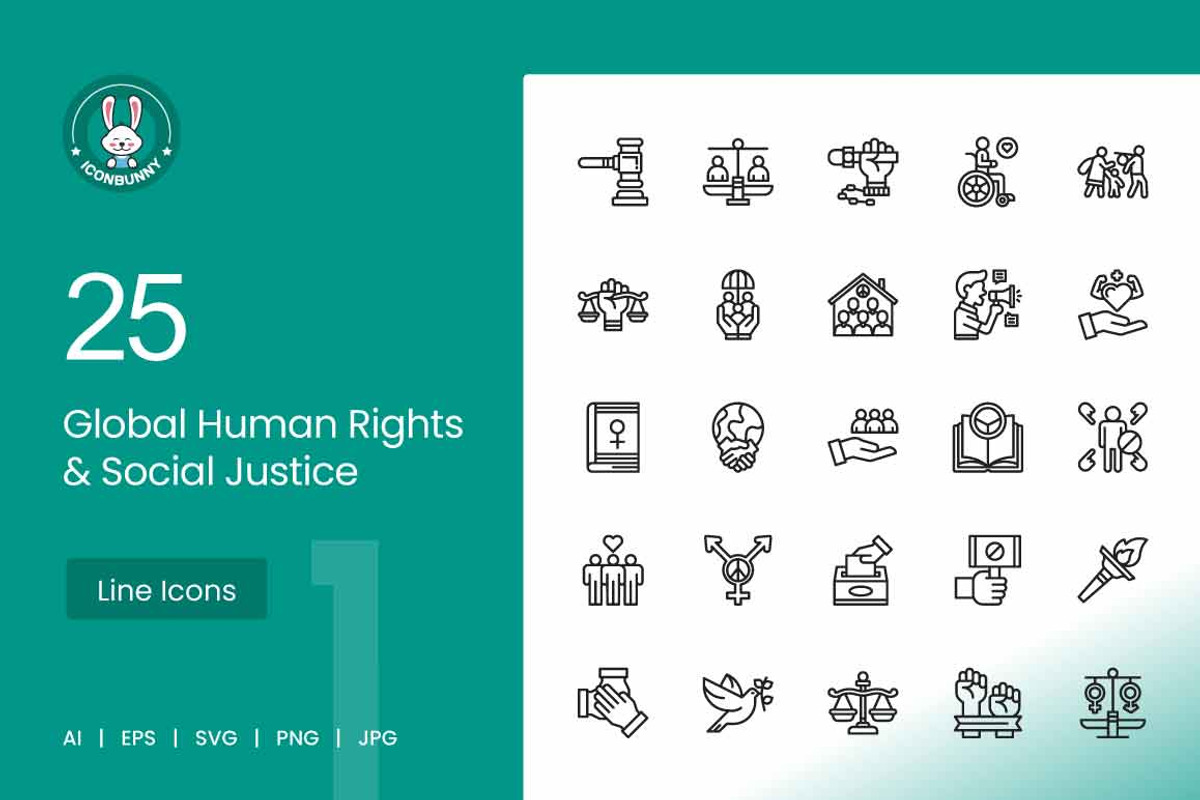 Global Human Rights & Social Justice, an Outline Icon by IconBunny (Photo 1 of 2)