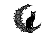 Cat on Crescent Moon Bundle, an Illustration by jahid234 (Thumbnail 23 of 31)