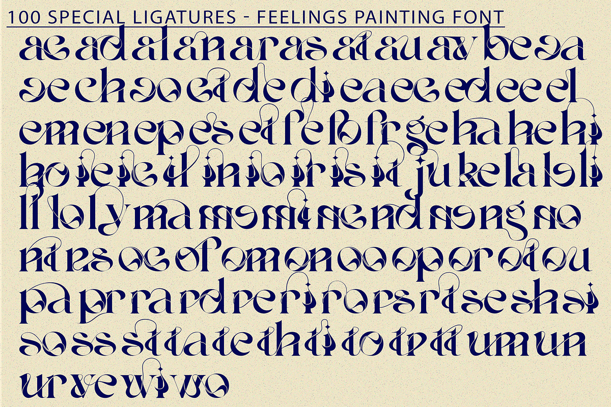 Feelings Painting | Ligature Font, a Serif Font by 177Studio (Photo 7 of 9)