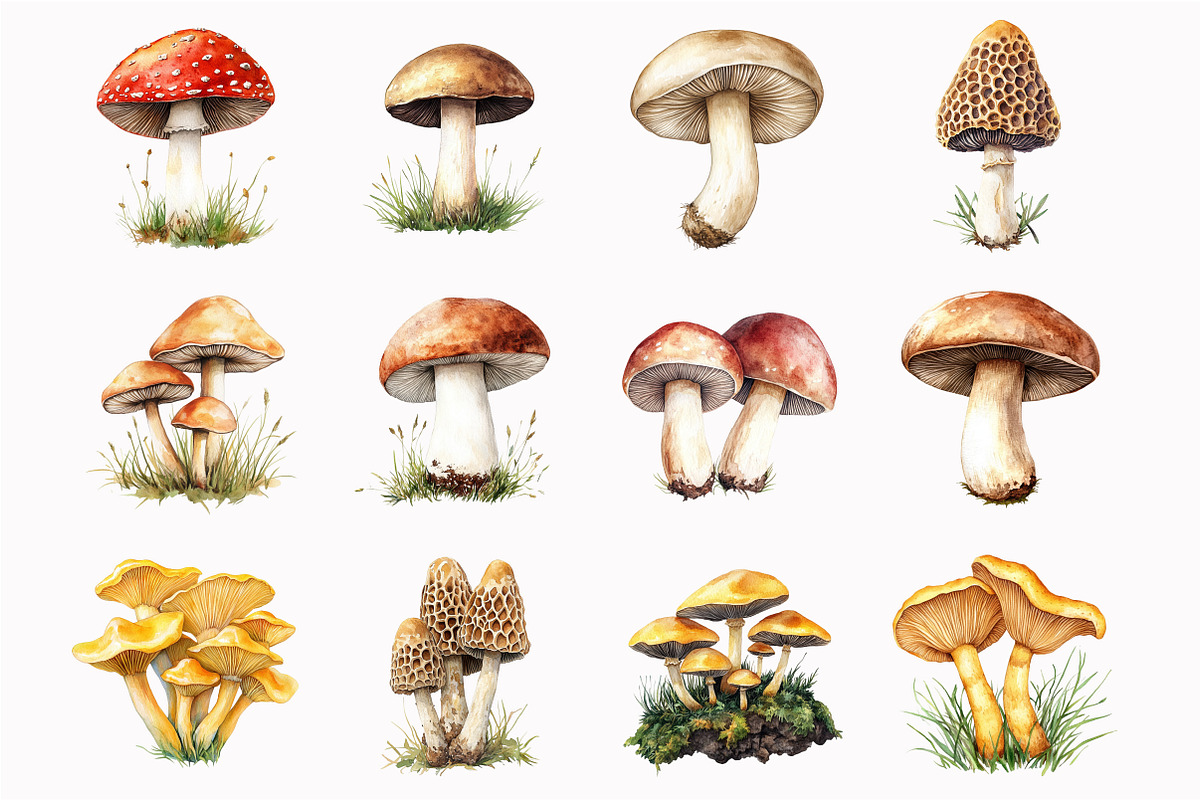 Forest Mushrooms Clipart, an Illustration by Design Market (Photo 3 of 5)