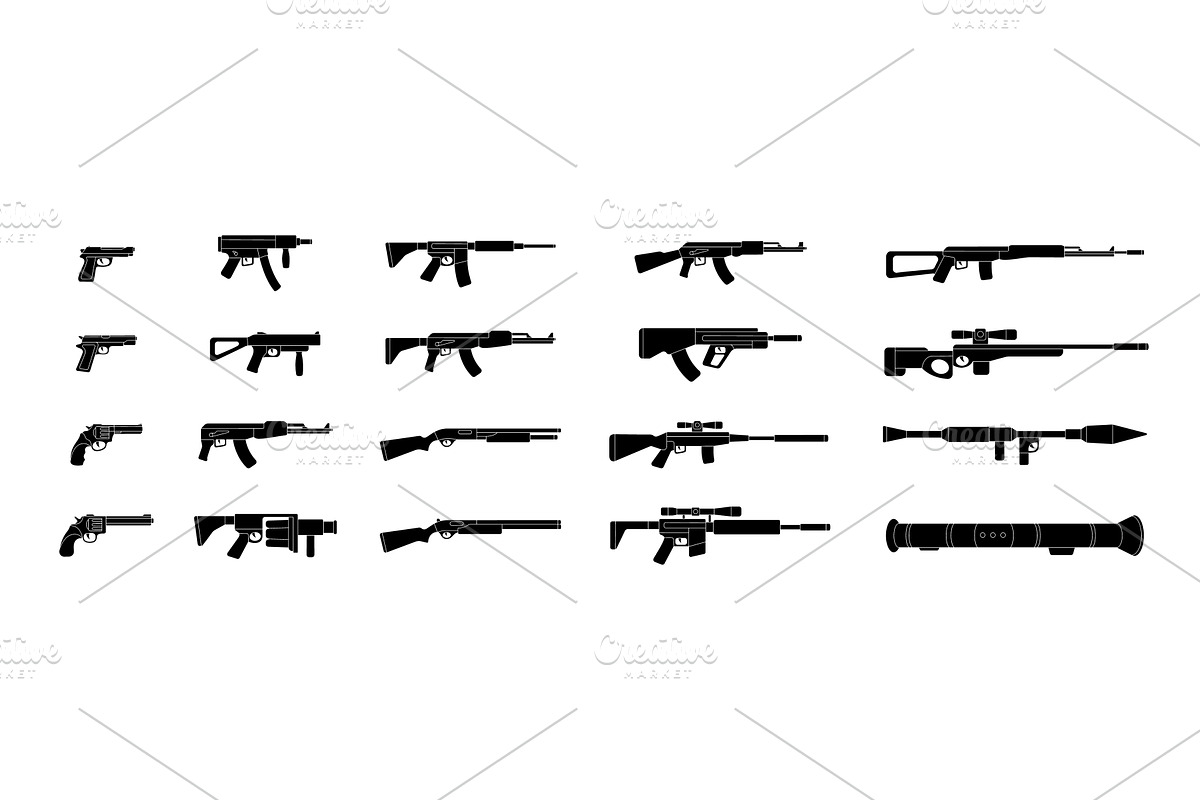 Various modern weapons. Military, an Object Illustration by GraphiShop