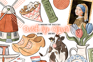Watercolor Dutch Clipart PNG Holland