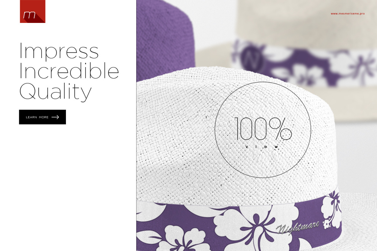Panama Hat Mock-up, a Hat Mockup by Mocca Mockups Store (Photo 5 of 5)