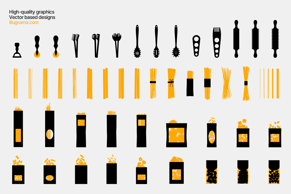 Italian Pasta - Modern Graphics, a Food Illustration by illugrama (Photo 6 of 13)