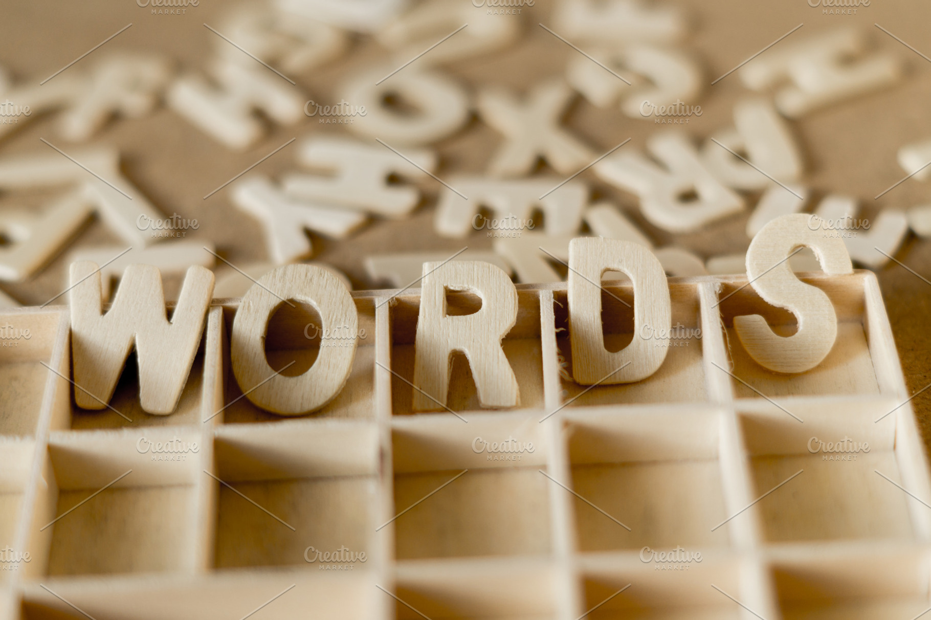 Words. Wooden letters., a School & Education Photo by bluevan