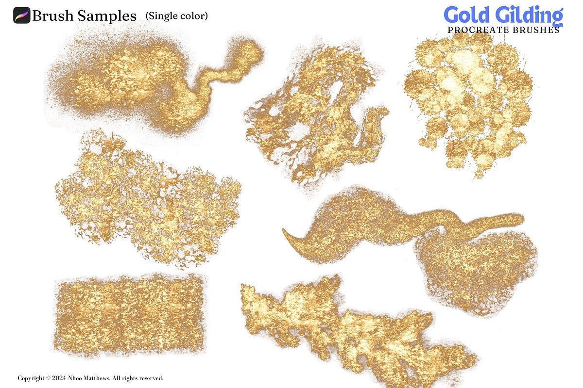 Procreate Metallic Gold Gilding, a Brushes & More by Fashion Workshop Bkk (Photo 7 of 11)