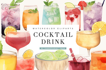 Cocktail and Drink Clipart, a Food Illustration by BusyDaydesign