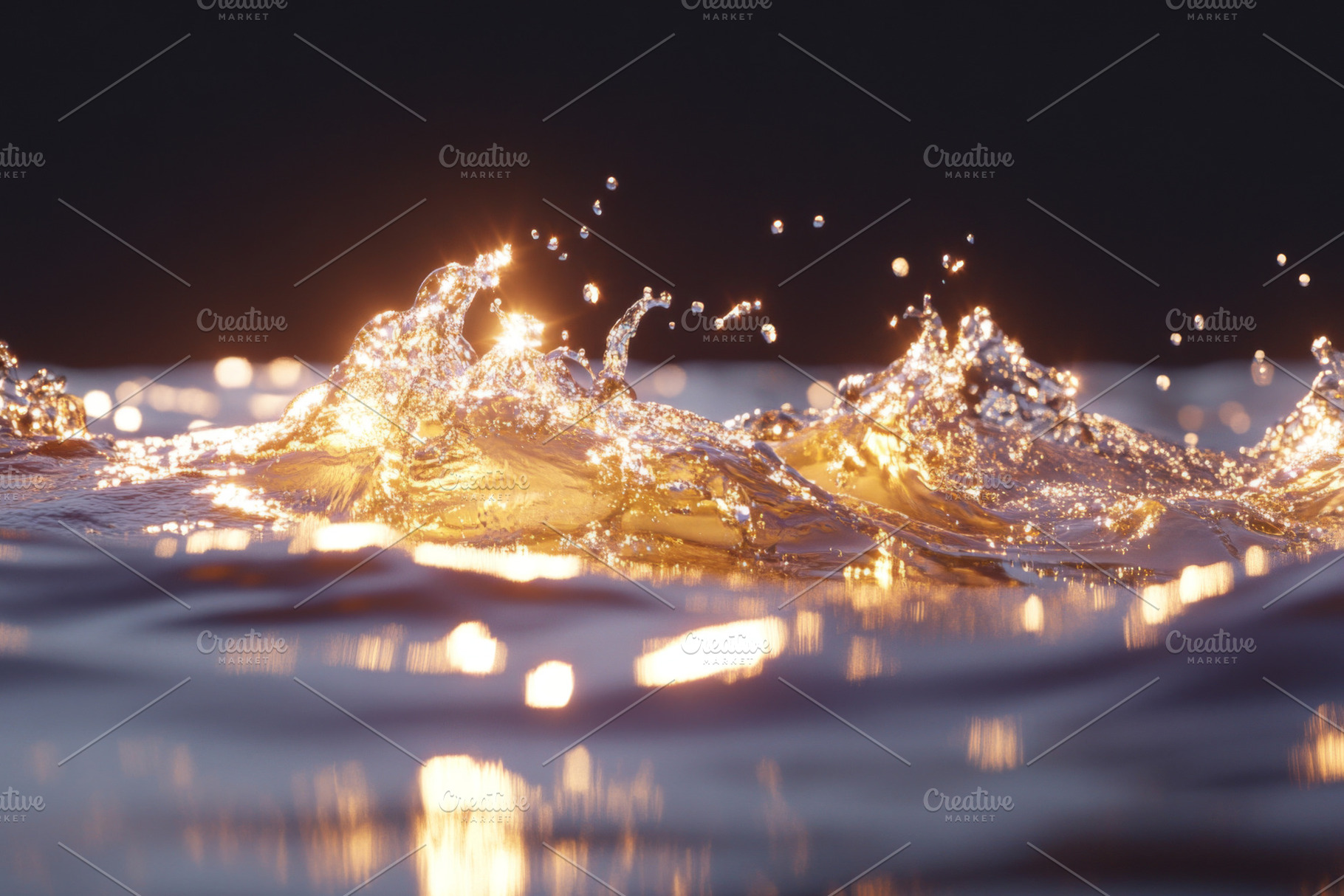 Water splashing on black background, a Photo by Dvoevnore photos