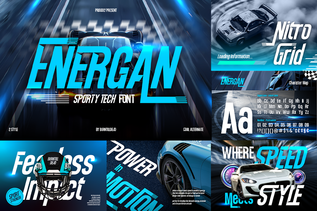 Futuristic Sport Font Bundle, a Sans Serif Font by Burntilldead (Photo 4 of 10)