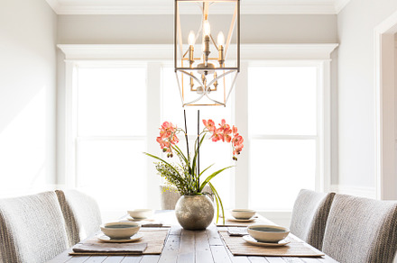 Orchid on Wood Table, an Architecture Photo by Water Street Photography