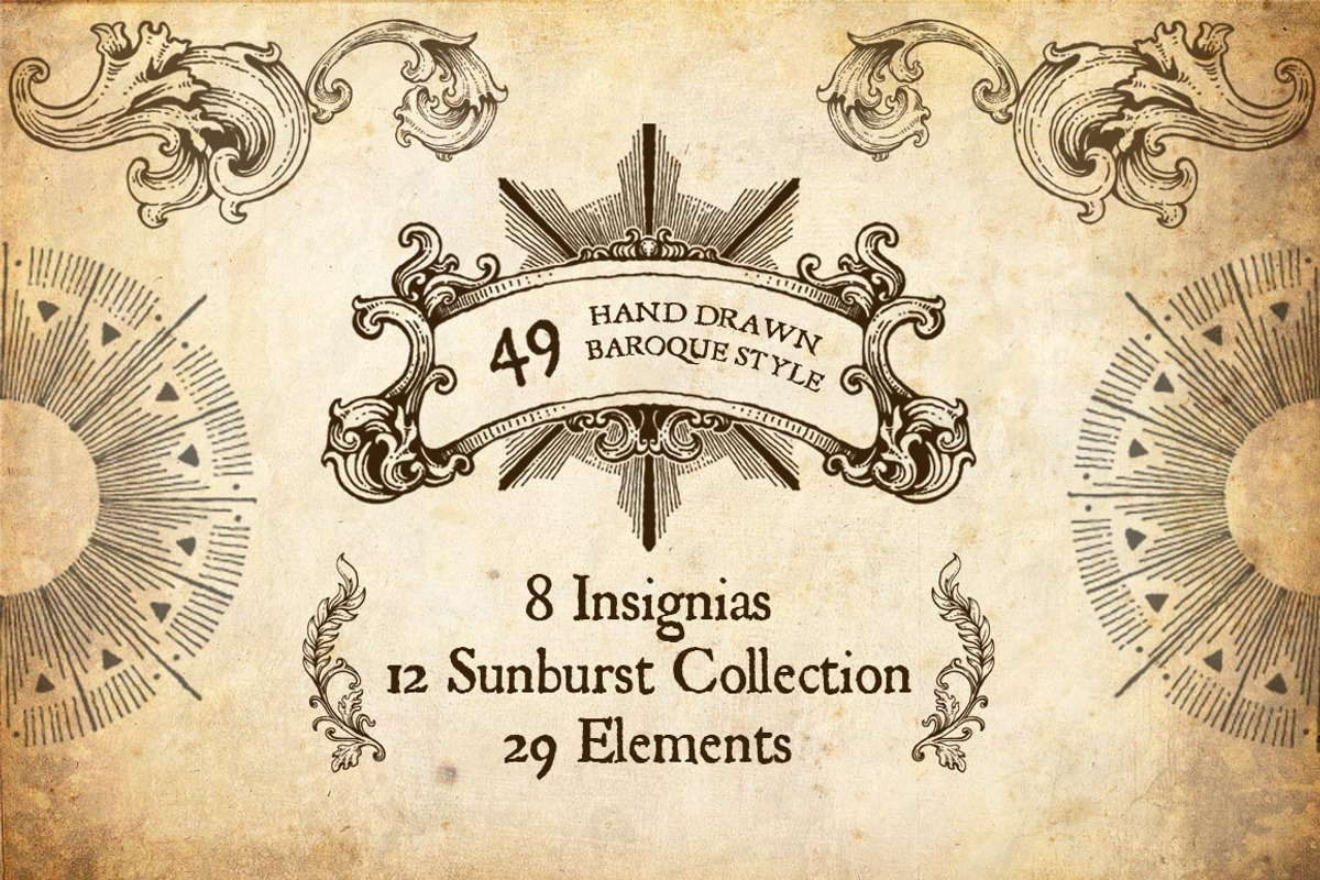 49 Hand Drawn Baroque Style