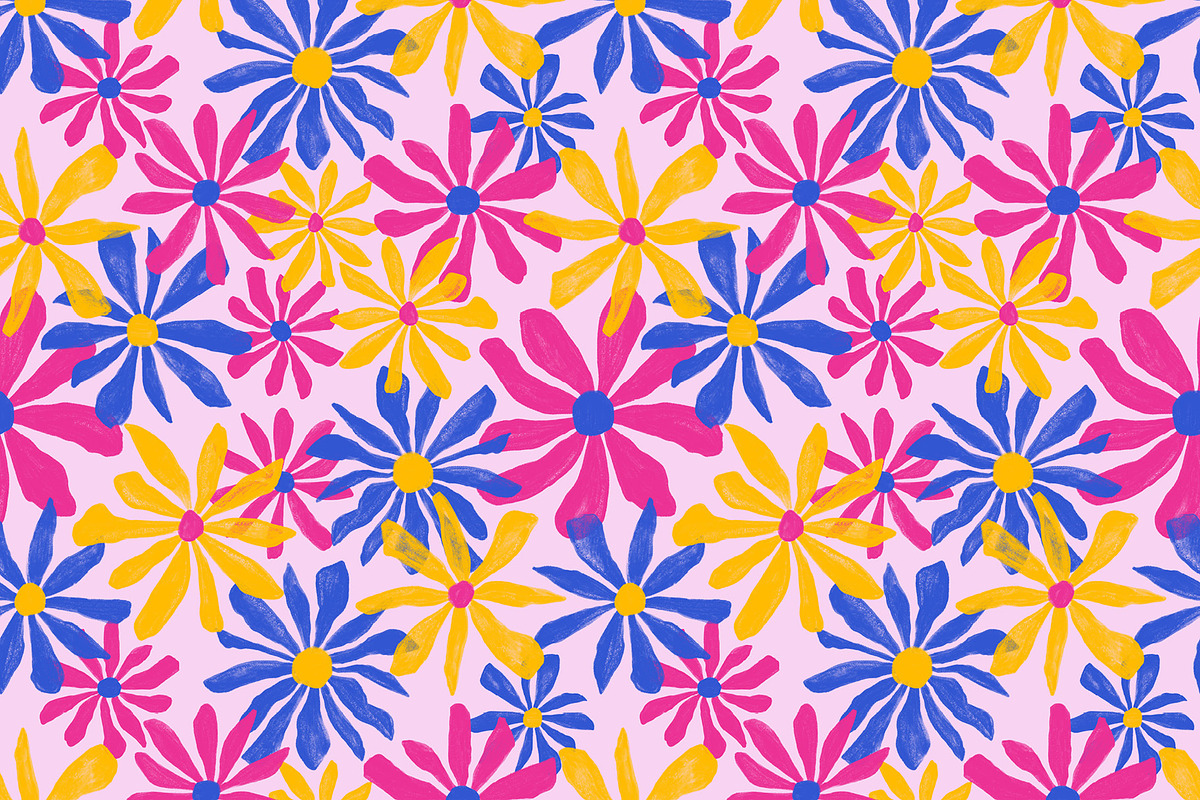 Petal Parade Retro Daisy Pattern, a Pattern Graphic by Annie Tyndall Creative (Photo 2 of 12)