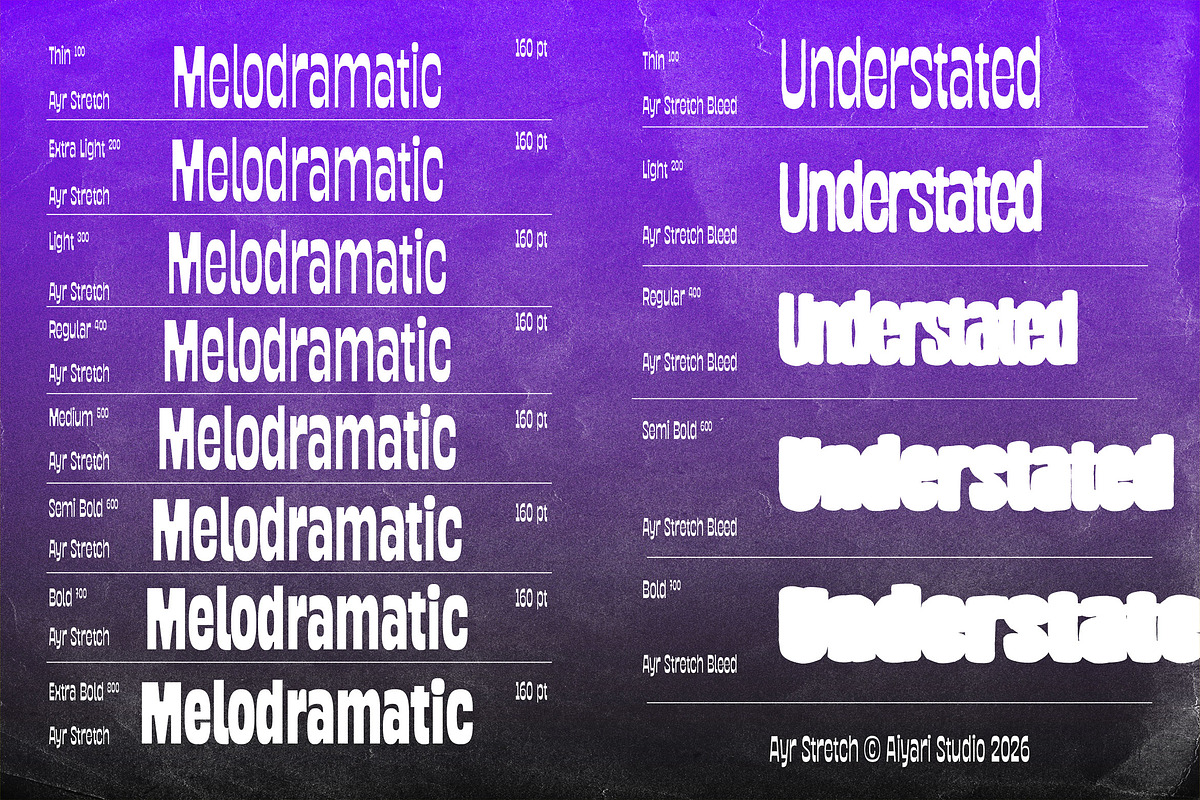 Stretch & Bleed - Brutalist Font, a Sans Serif Font by Aiyari (Photo 3 of 13)