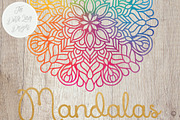Mandala Clipart Set Rainbow & Gold, an Illustration by The Dutch Lady Designs (Thumbnail 6 of 6)
