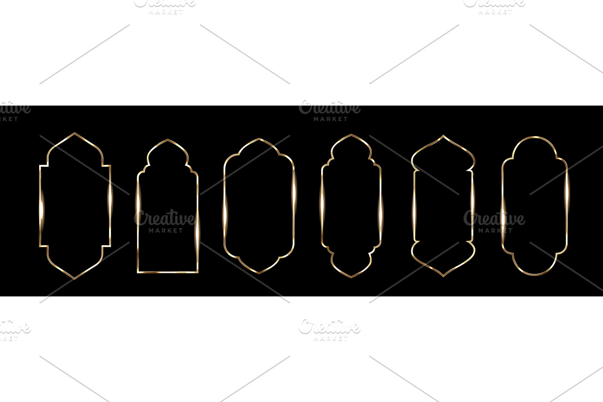 Ornate golden frame set with Ramadan, an Object Illustration by art PVP - market