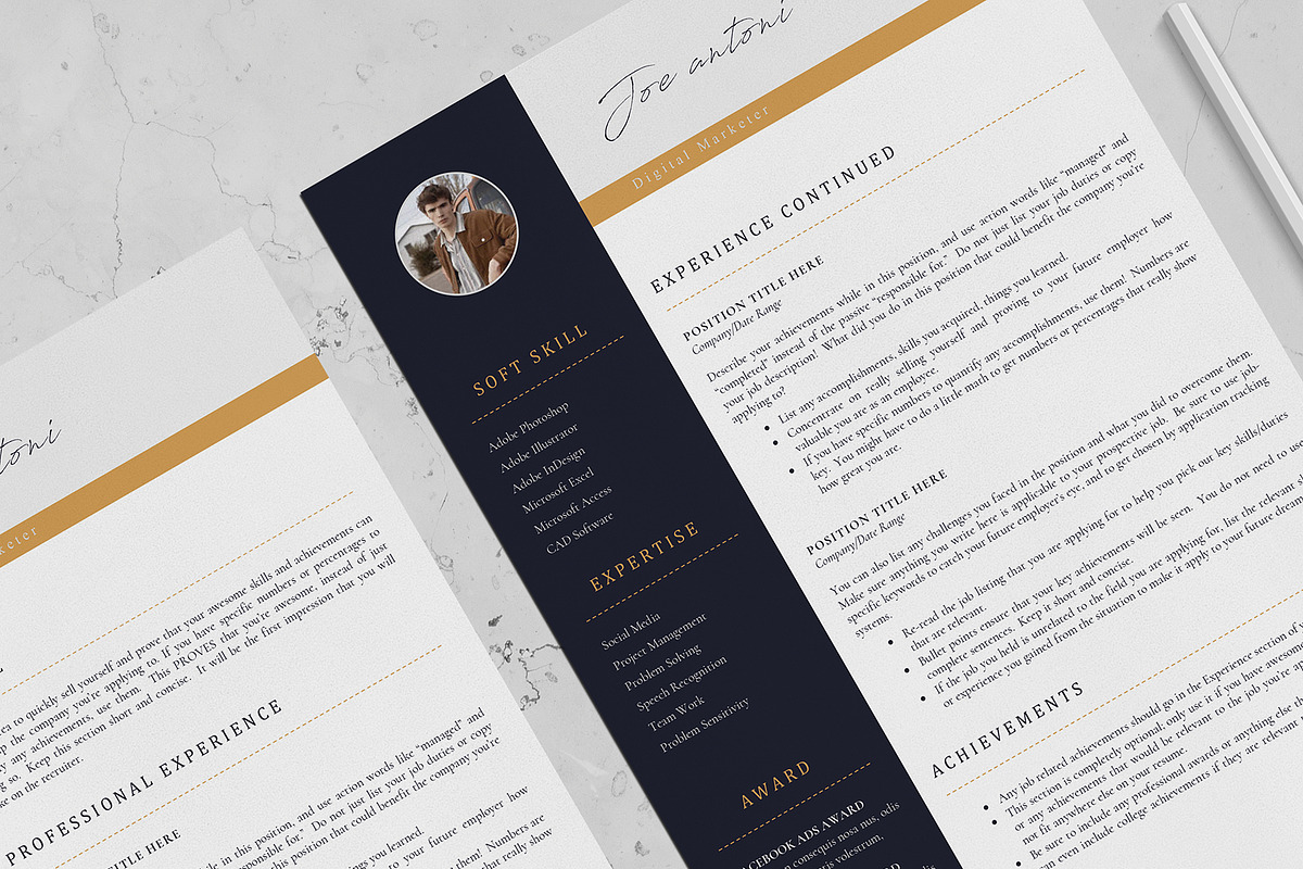 Resume Template 4 Page - Gold, a Resume Template by Aprilea (Photo 4 of 6)