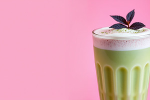 glass of green matcha latte