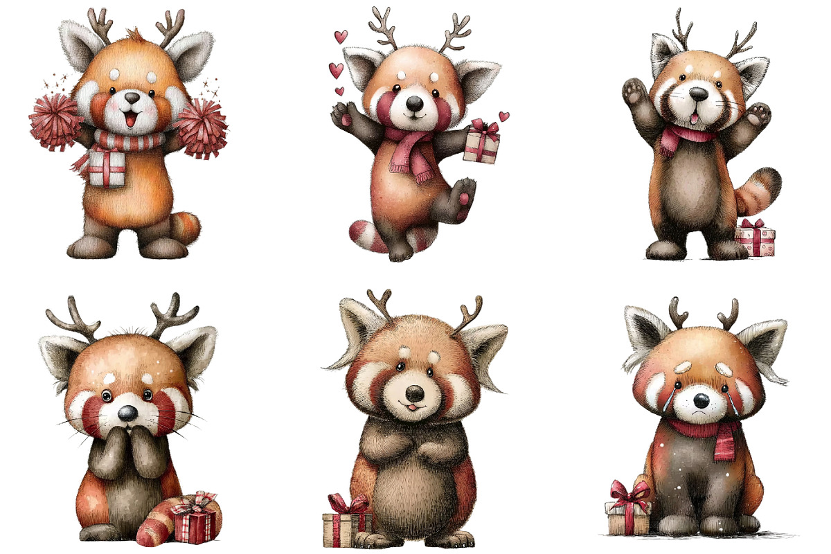 Red Panda with Emotion Clipart, an Illustration by DreamArtGraphic (Photo 4 of 5)