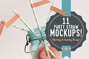 11 Cute Straw Flag Mockups, a Product Mockup by Snark Heart (Thumbnail 1 of 12)