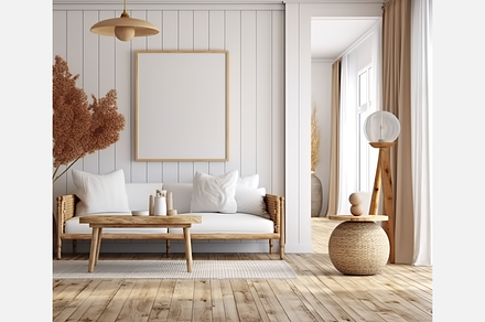 Frame mockup in Scandi Boho style, an Architecture Photo by GFXCity