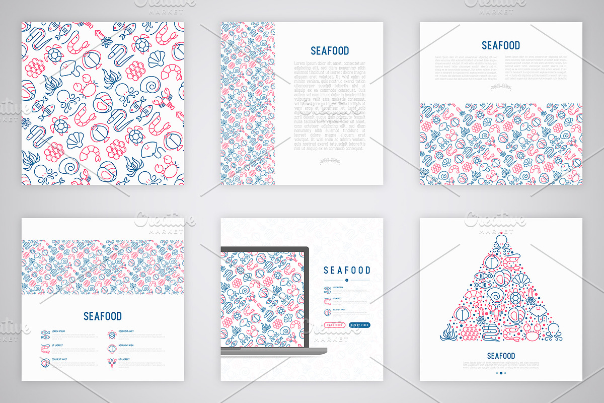 Seafood Icons Set | Concept, an Outline Icon by Alex Blogoodf (Photo 8 of 12)