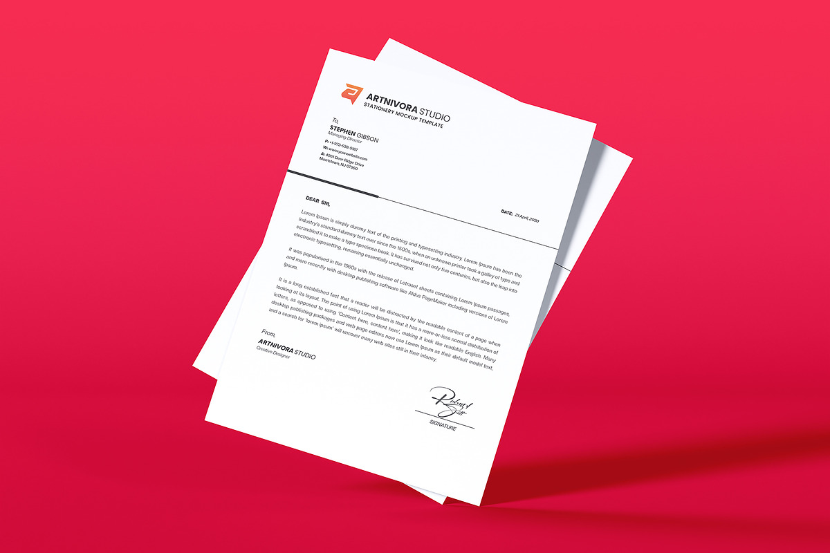 Letterhead Mockup Sets, an Advertising Mockup by Artnivora.Std (Photo 3 of 4)