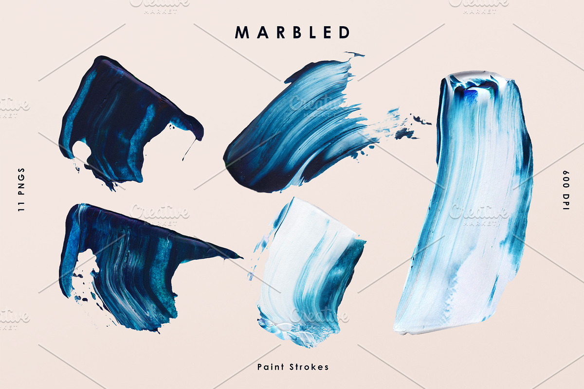Blue Marbled; Paint Strokes, an Object Graphic by Emma Make (Photo 6 of 8)