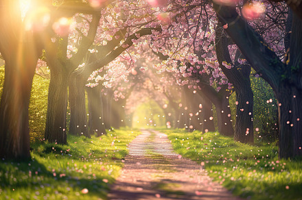 Beautifully sakura trees in the park, a Nature Photo by AlyaAnd
