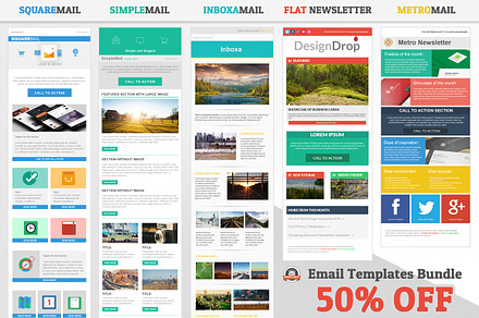 5 Email Templates Bundle (50% off)