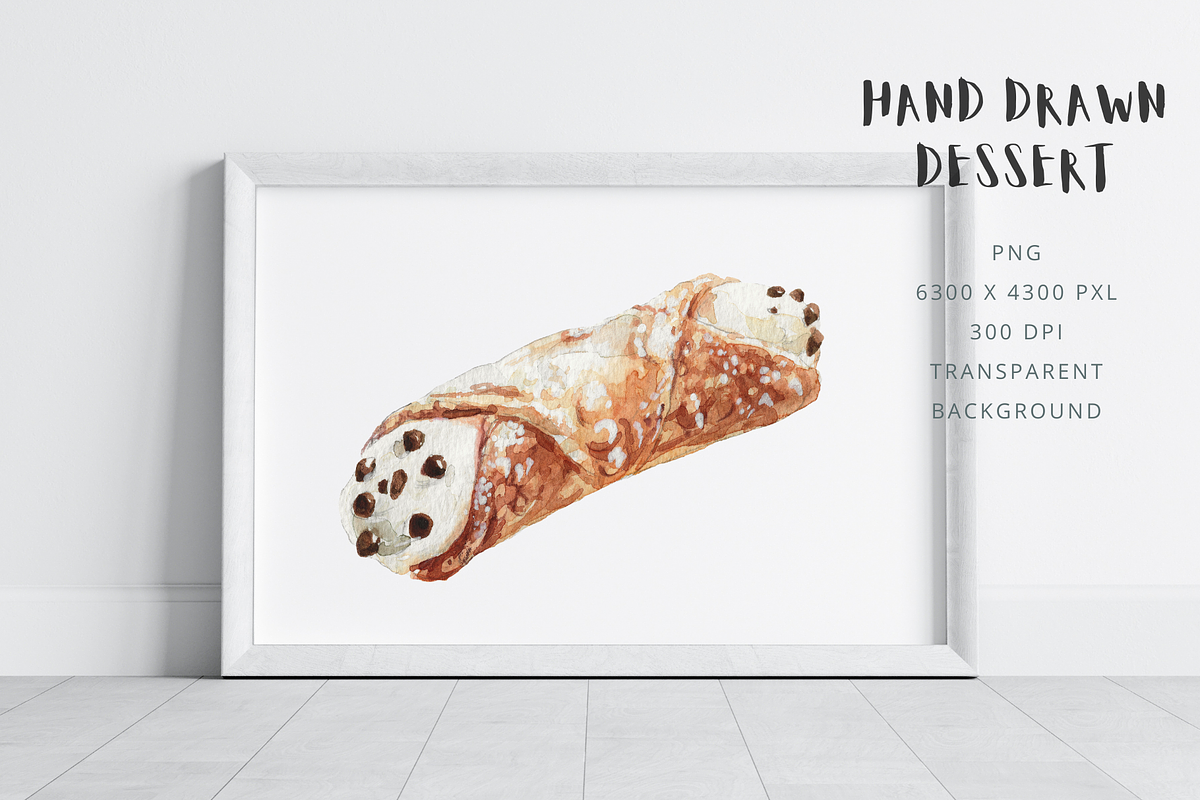 Itralian Cannoli Watercolor, a Food Illustration by Kolorata Art (Photo 2 of 3)
